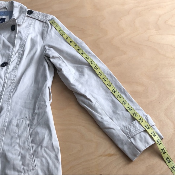 GAP Slick Rock Trench Coat Beige Double Breasted Medium Cotton Belted Outwear. - Picture 10 of 11